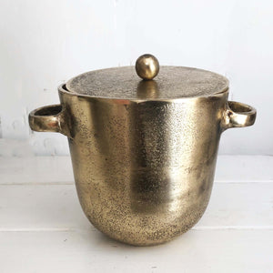 Antique Brass Ice Bucket w/Lid