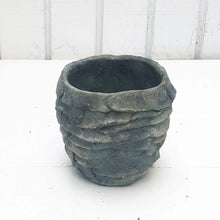 Load image into Gallery viewer, hand cast textured gray cement planter