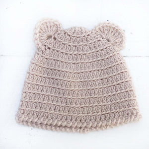 Knit Baby Hat Plain-Ecru