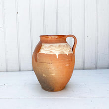 Load image into Gallery viewer, Vintage Terra Cotta Pitcher with cream glazed band 