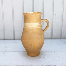 Load image into Gallery viewer, Vintage Terra Cotta Pitcher with cream stripes
