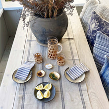 Load image into Gallery viewer, natural colored runner with sets of black pinstripes
