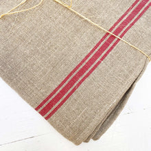 Load image into Gallery viewer, linen tablecloth with red stripes