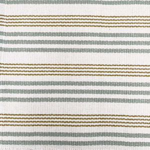 cream green and dark gold striped cotton rug