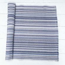 Load image into Gallery viewer, shades of gray and grayish blue stripes cotton rug