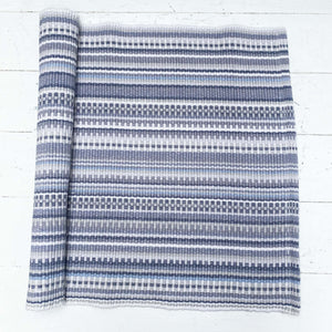 shades of gray and grayish blue stripes cotton rug