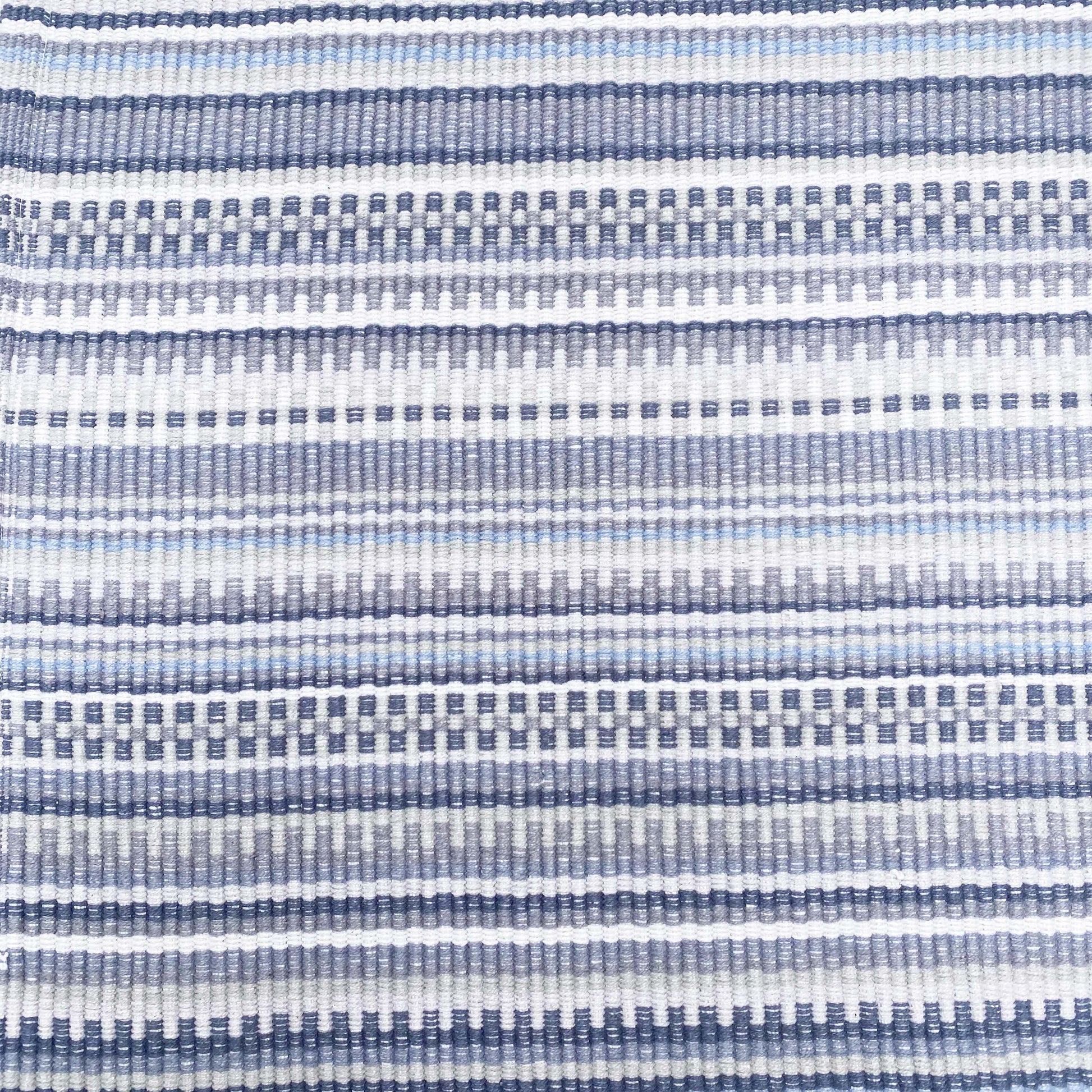 shades of gray and grayish blue stripes cotton rug
