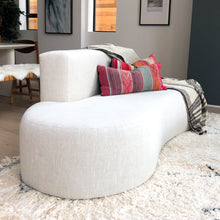 Load image into Gallery viewer, asymmetrical curved line armless Sofa in off white fabric