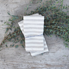 Load image into Gallery viewer, natural and white striped linen napkin