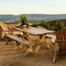 Load image into Gallery viewer, distressed redwood picnic table