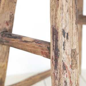 rustic aged small wood stools