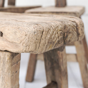 mini rustic wood stool