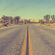 Load image into Gallery viewer, photograph of desert road color aged to look vintage